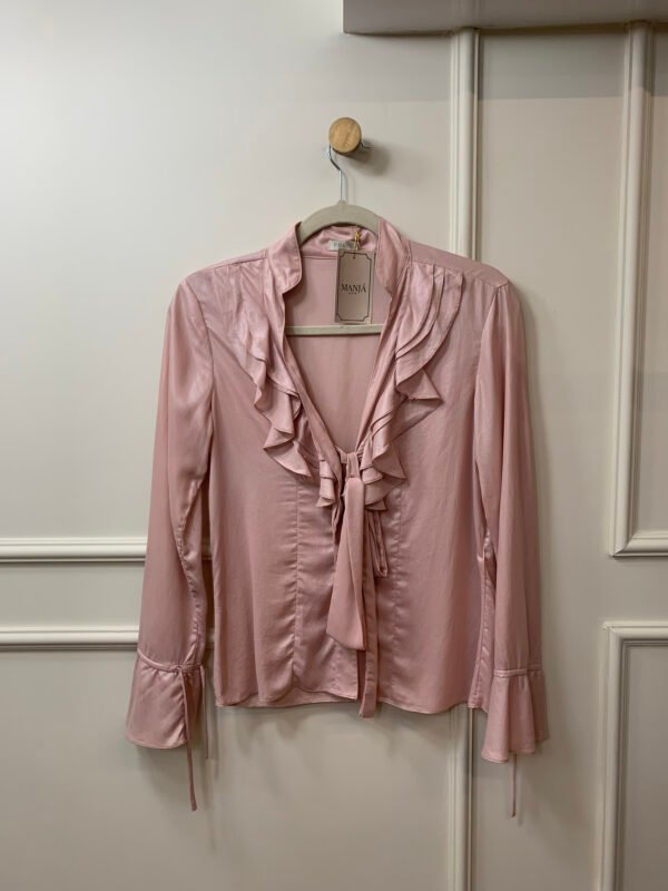 BLUSA ROSA ANTIGO COM BABADO FOLIC P