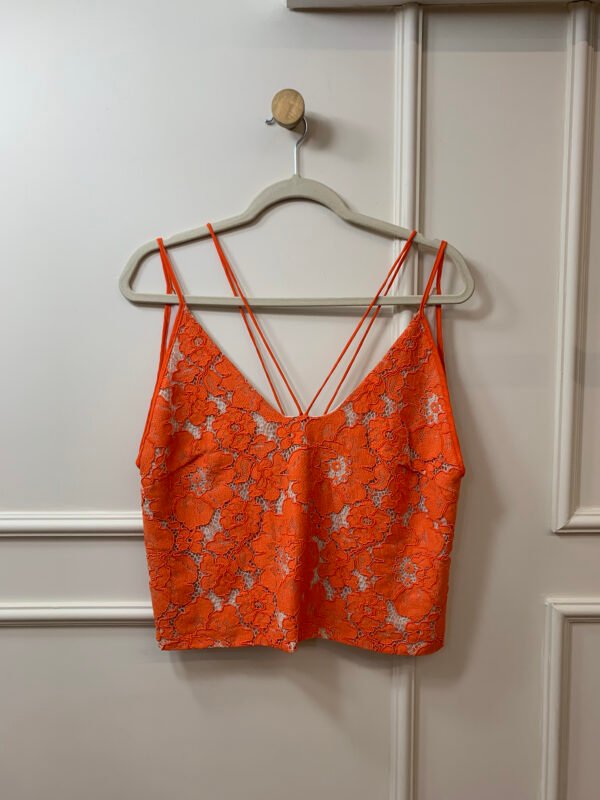 CONJUNTO LARANJA BLUSA CROPPED E SAIA RENDA ANIMALE 38/40 - Image 4