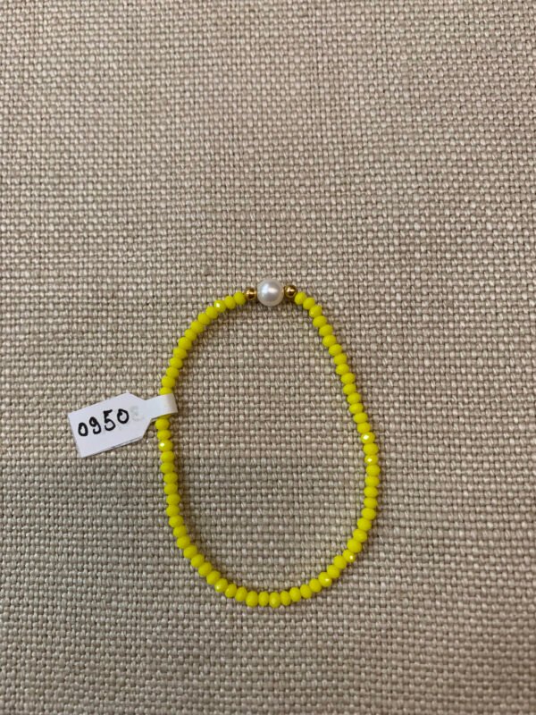 PULSEIRA MIÇANGAS AMARELA COM PÉROLA ILUME