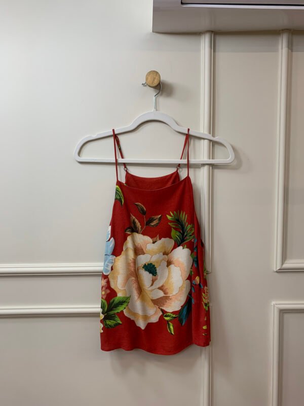 BLUSA VERMELHA ESTAMPADA FLORIDA FARM M