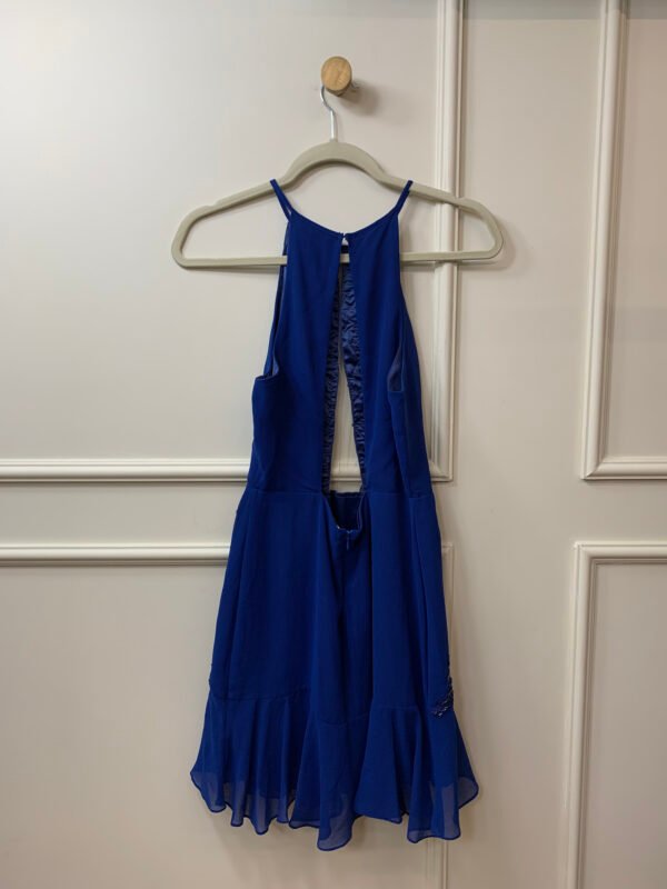 VESTIDO AZUL COM BORDADO E APLICAÇÃO NA FRENTE LITT 40 - Image 2