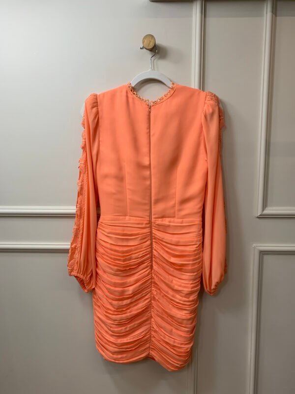 VESTIDO LARANJA APLICAÇÕES BORBOLETA BORDADO AGILITÁ 36 - Image 2