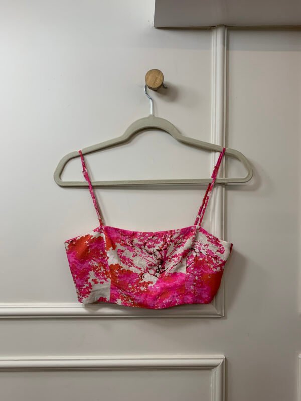CROPPED ROSA ESTAMPADO COM ZÍPER NAS COSTAS ANIMALE P