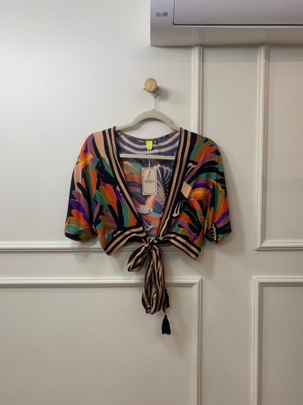 BLUSA ESTAMPADA AMARRAÇÃO FRONTAL FARM P