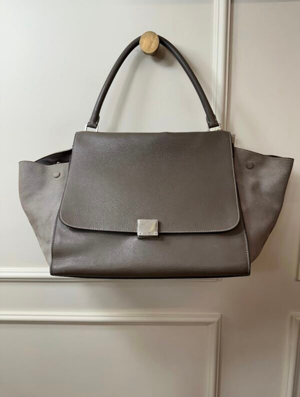 BOLSA CINZA COURO E CAMURÇA CÉLINE