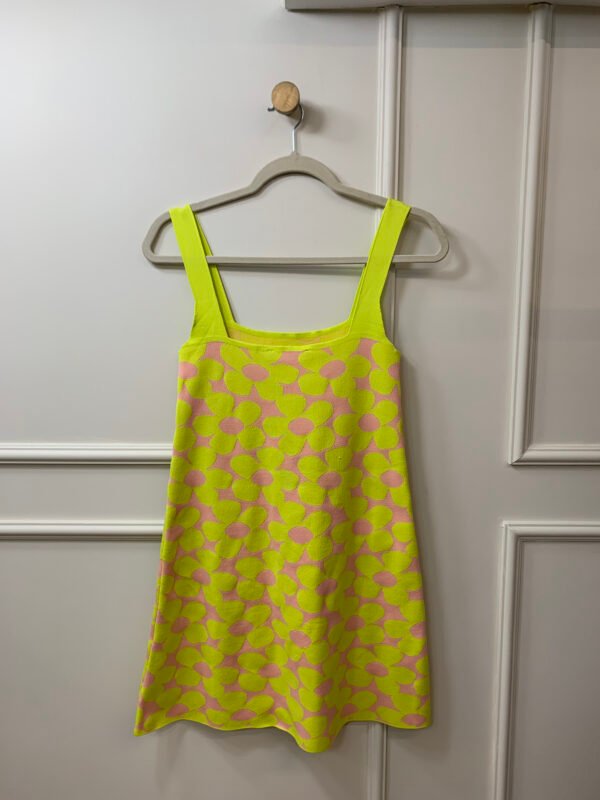 VESTIDO AMARELO DECOTE RETO ESTAMPA FLORES ZARA P - Image 2