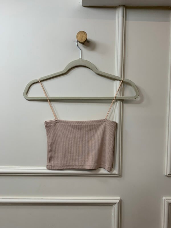 TOP BEGE MALHA CANELADA ZARA M