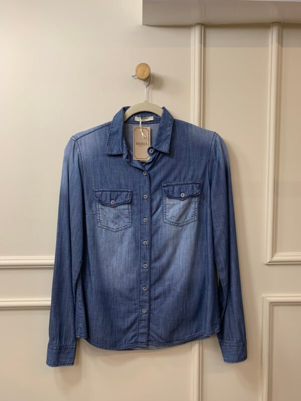 CAMISA JEANS AZUL MÉDIO HERING P