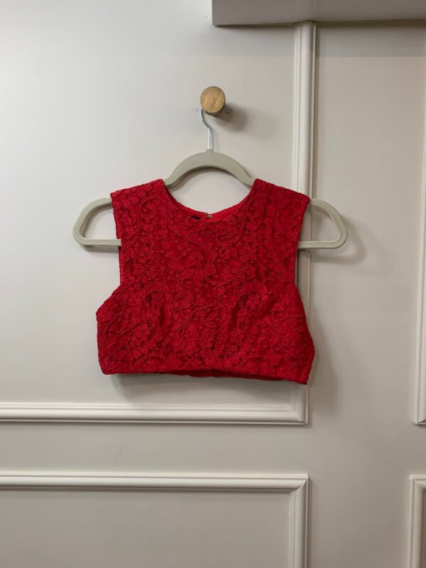 CONJUNTO VERMELHO BLUSA CROPPED E SAIA RENDA FABULOUS AGILITÁ - Image 4