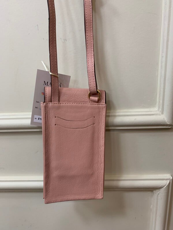 BOLSA CROSSBODY ROSA ANTIGO COURO PORTA CELULAR MR CAT - Image 4