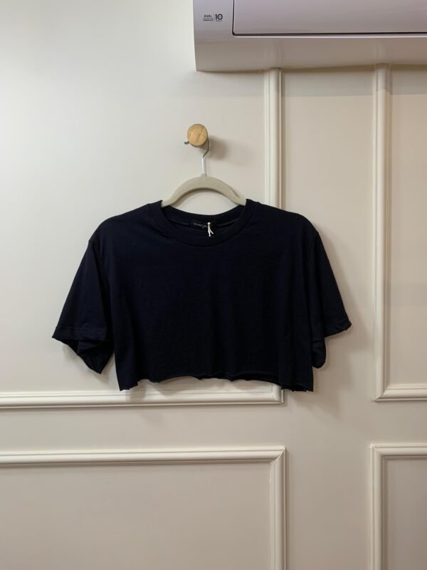 BLUSA CROPPED PRETA BASICA GUARDAROBA P - Image 2