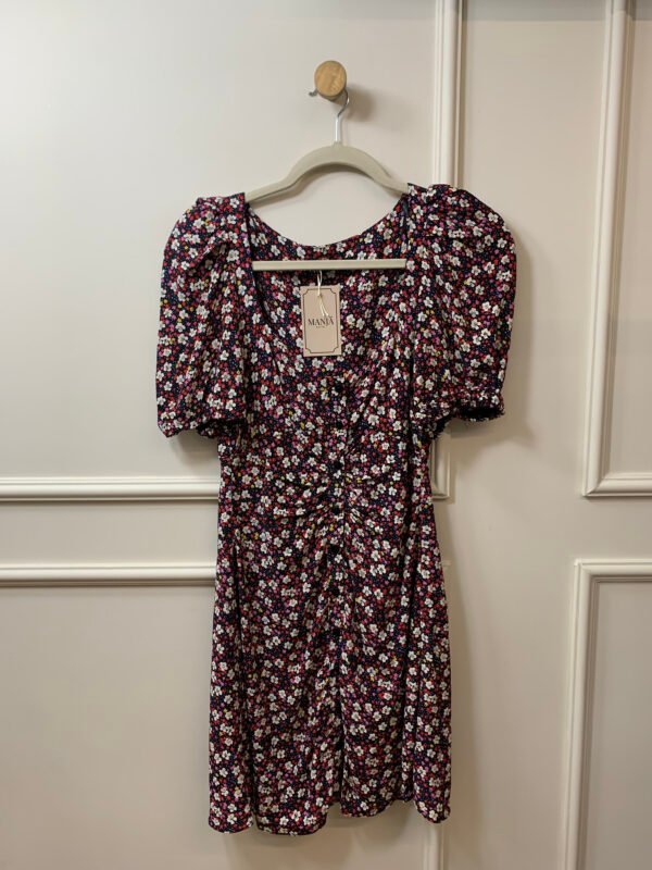 VESTIDO ESTAMPADO FUNDO PRETO FLORIDO ZARA P
