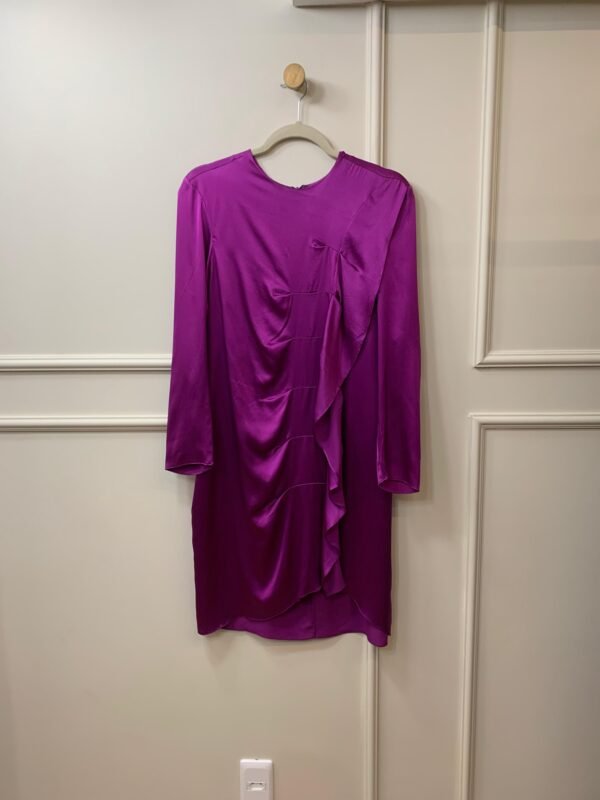 VESTIDO SEDA ROXO MANGA COMPRIDA SRTA EPHIGÊNIA M