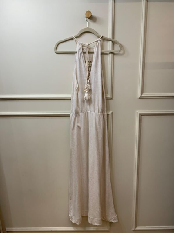 VESTIDO OFF WHITE LONGO COM RENDA DRESS TO P - Image 2