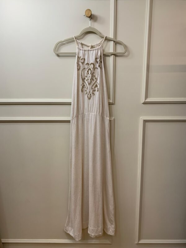 VESTIDO OFF WHITE LONGO COM RENDA DRESS TO P