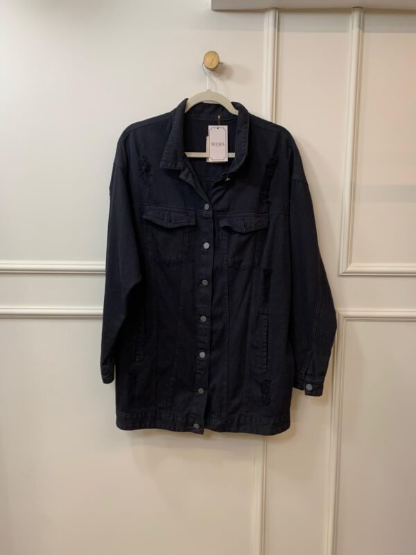 JAQUETA PRETA JEANS CANTAO G/GG
