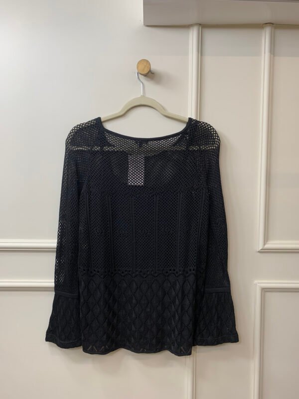 BLUSA PRETA DE TRICOT MANGA COMPRIDA COM FORRO LE LIS BLANC P - Image 2