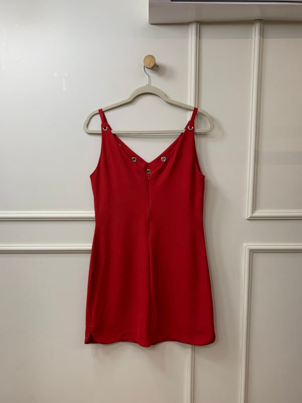 VESTIDO VERMELHO DETALHE  EM ARGOLAS PRATAS LEELOO G - Image 2