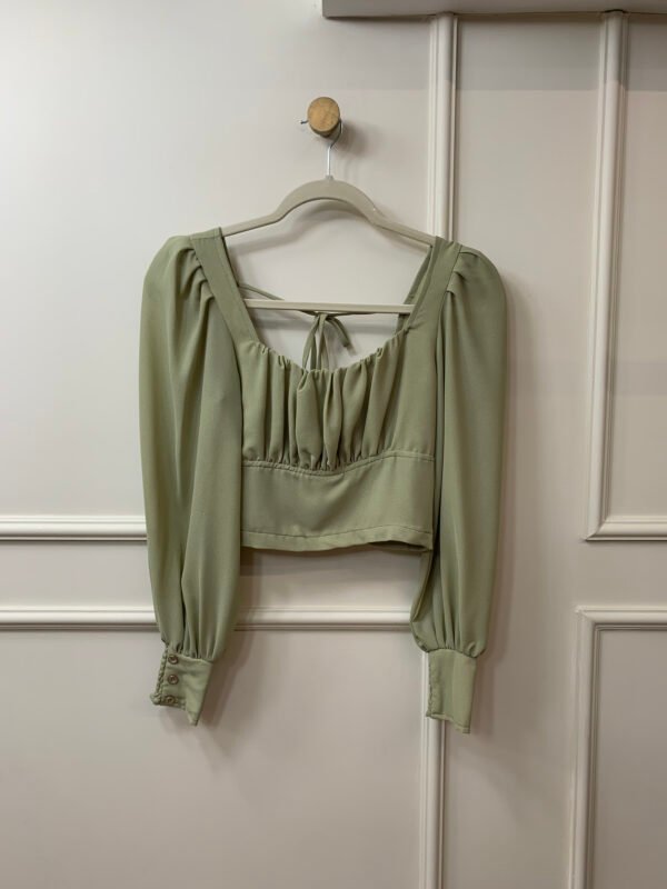 BLUSA VERDE SEDA VERDE OLIVA IT P
