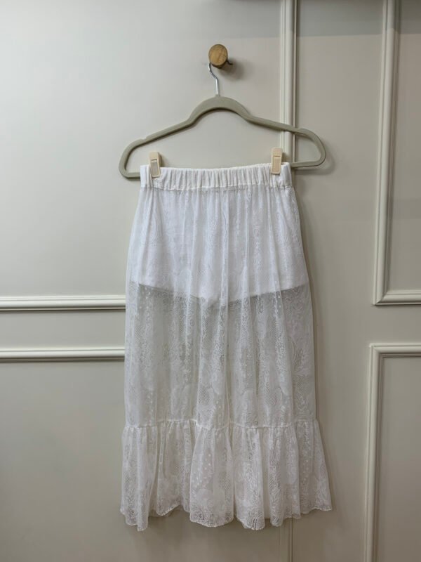 SAIA BRANCALONGA  RENDADA COM SHORT SEM MARCA P
