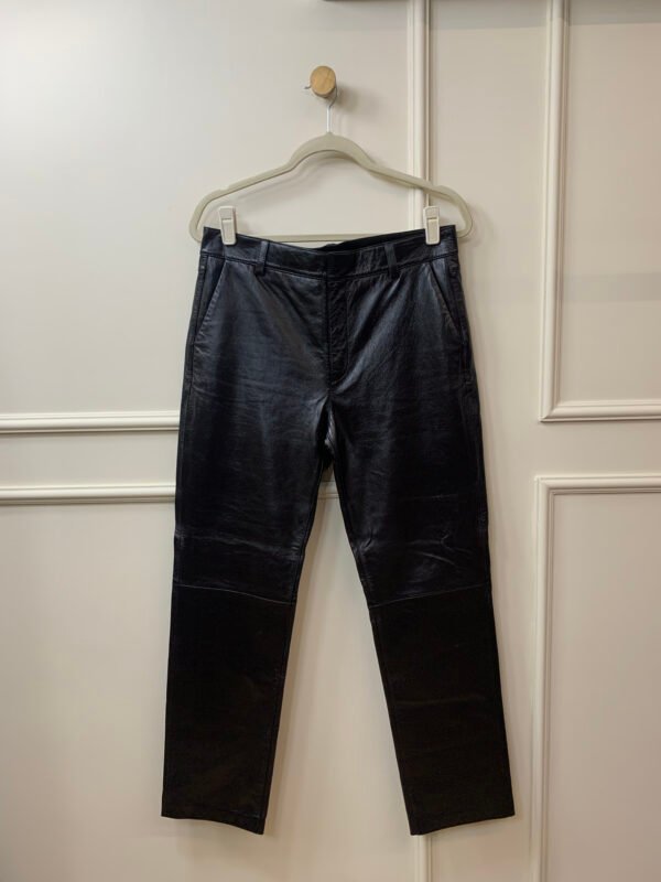CALCA DE COURO PRETA MASSIMO DUTTI M