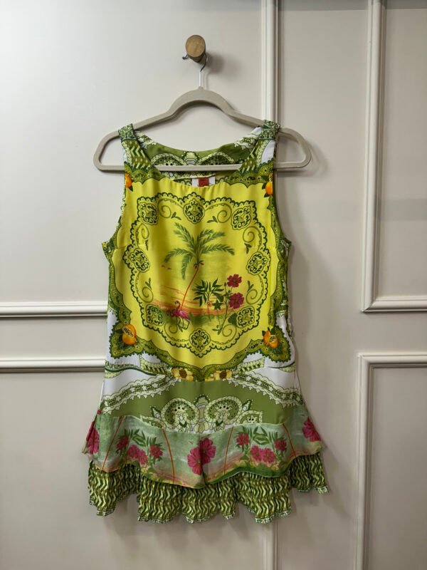 VESTIDO VERDE ESTAMPADO FARM M