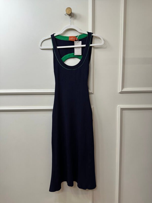 VESTIDO TRICOT AZUL MARINHO MIDI GINGER M