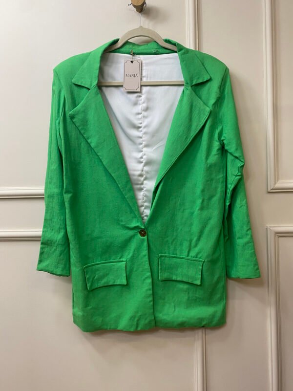 BLAZER DE VISCOSE COM LINHO VERDE MAD P