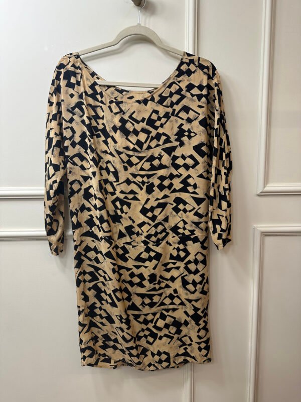 VESTIDO BEGE E PRETO ESTAMPADO ZARA G - Image 2