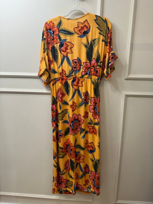 VESTIDO MOSTARDA LONGO ESTAMPADO BOTOES FRONTAIS LIRITTY M - Image 2