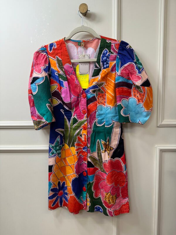 VESTIDO BOTOES FRONTAIS ESTAMPA FLORAL FARM PP