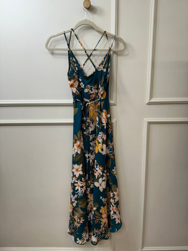 VESTIDO LONGO VERDE ESTAMPADO AMARRAÇÃO FOREVER 21 P - Image 2