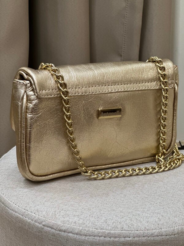 BOLSA DOURADA DE COURO ALÇA  REGULAVEL ANTONELLA U - Image 3