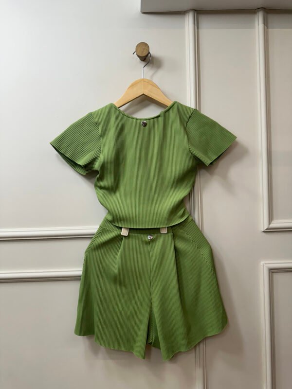 CONJUNTO VERDE CROPPED AMARRAÇÃO E SHORT BE STORE P - Image 3